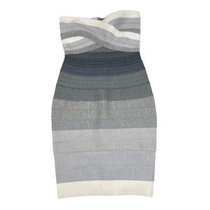 Signature Bodycon Bandage Sleeveless Dress Gray Silver size Small